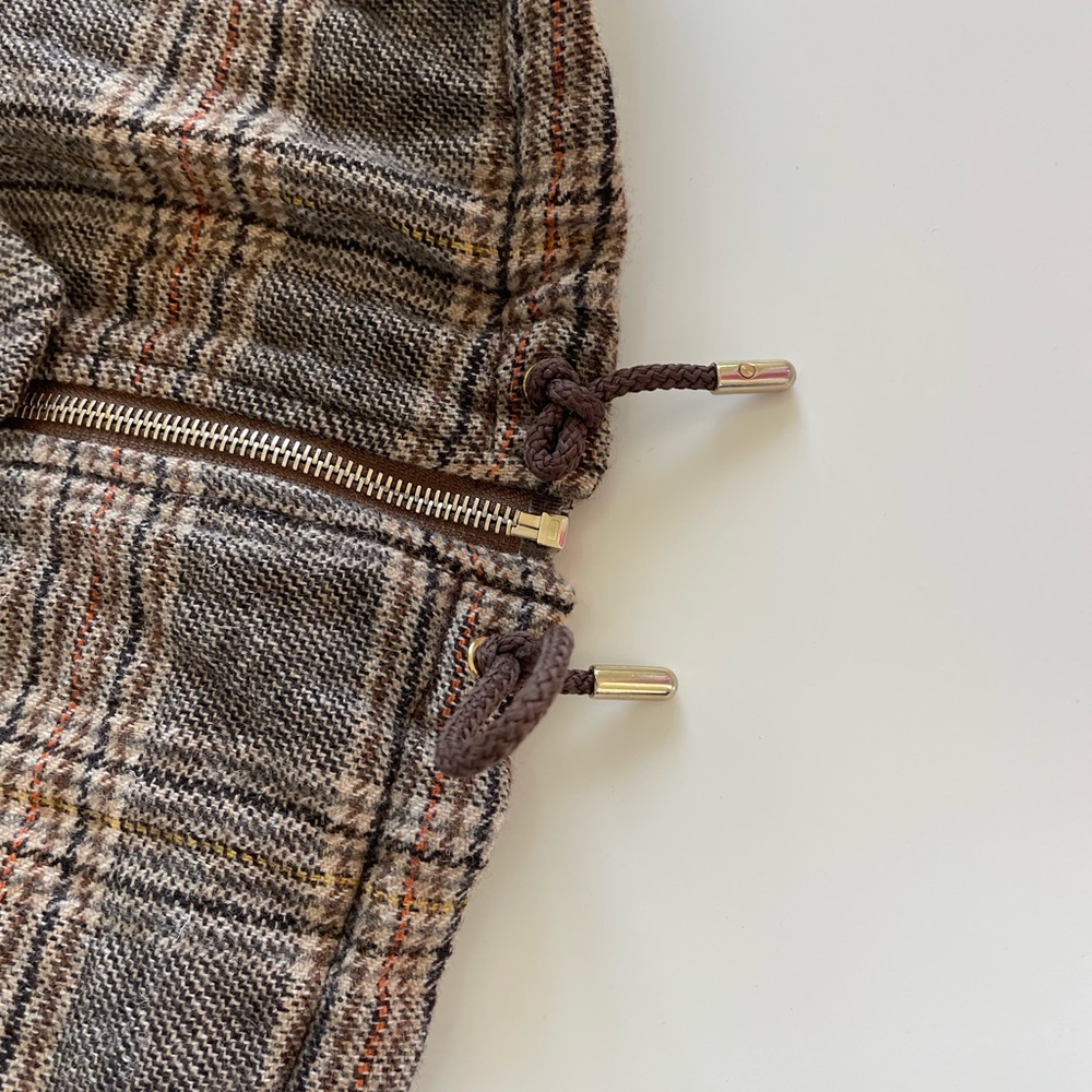 ba&sh Cox Marron Lady Coat Hooded Size 2 Us 8 Plaid Belted Wool blend - Picture 10 of 13